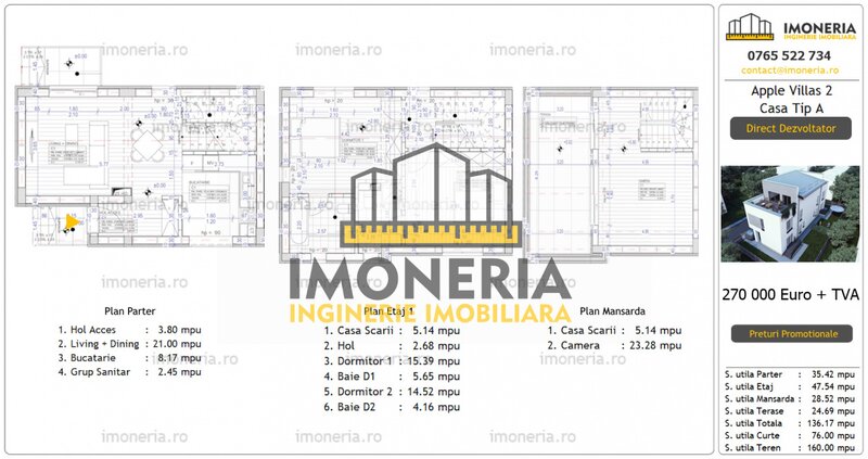 Apple Villas 2, direct dezvoltator, 0% comision, metrou Nicolae Grigorescu.